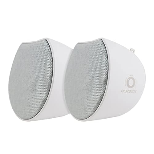 OC Acoustic Newport Plug-in Bluetooth Speakers - Pair (Light Gray/White)