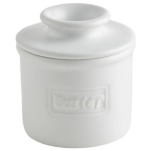 Butter Bell - The Original Butter Bell crock by L Tremain, a Countertop French Ceramic Butter Dish Keeper for Spreadable Butter, Café Matte Collection, White Matte