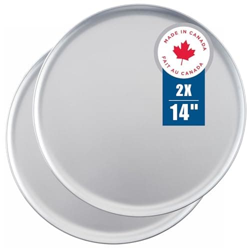 Norjac 14 Inch Pizza Pan, 2 Pack, Round Aluminum Pans, Baking Tray for Oven, Rust-Free, Durable & Long Lasting