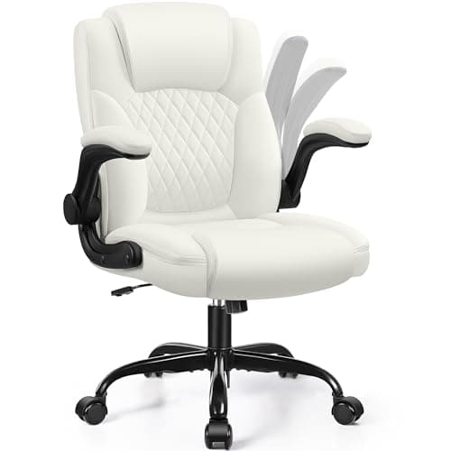 Leather Office Chair, PU Home Computer Desk Chairs with Ergonomic Back Support, 360°Swivel Free,Small Gaming Chair with Wheels and Adjustable Armrests, for Short People Use