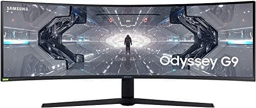 SAMSUNG 49” Odyssey G9 Gaming Monitor, 1000R Curved Screen, QLED, Dual QHD Display, 240Hz, NVIDIA G-SYNC and FreeSync Premium Pro, LC49G95TSSNXZA, Black