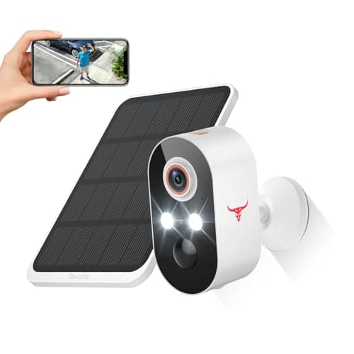 GlowPop 1080p Wireless Security Camera with Solar Panel, AI Human Detection, 2-Way Talk, Night Vision, Cloud Storage, Rechargeable Battery Included, Camera for Home Security, 2.4G WiFi (1 Pack)