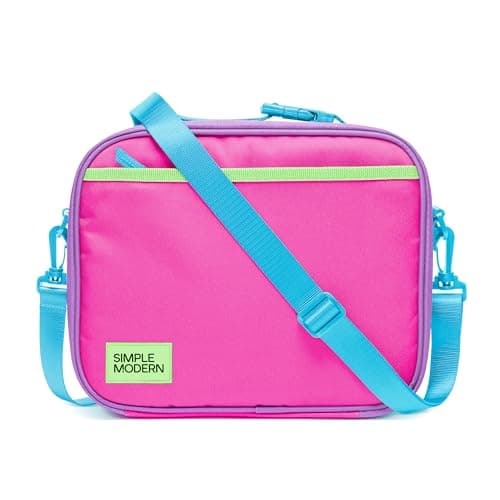 Simple Modern Hadley with Shoulder Strap | Lunch Box for Kids, Teens, and Adults | Insulated Bag for Girls, Boys, Women, Men | Meal Containers with Exterior and Interior Pockets | 80s Mix