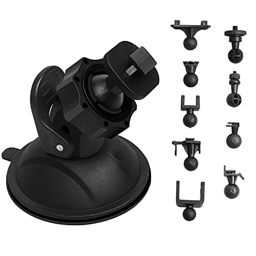 TiToeKi Dash Cam Suction Mount with 15+ Swivel Ball Adapters Compatible with Rexing V1, UGSHD, Falcon F170, KDLINKS, Vantrue, APEMAN, Z-Edge, Roav, Old Shark, YI, Peztio, UGSHD and Most Dash Cameras