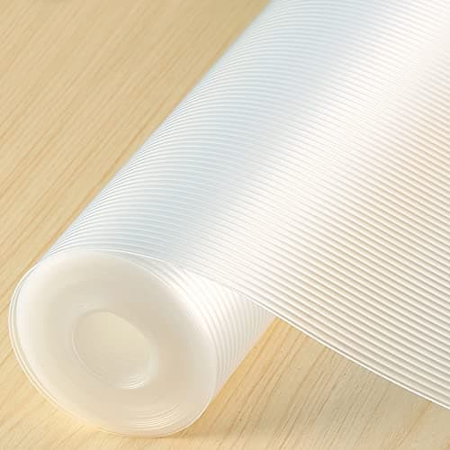 Shelf Liner, Drawer Liner, 12 x 120 Inches Cabinet Liner for Kitchen Cabinets Non-Adhesive Shelf Liners, Waterproof Shelf Paper with Non-Slip, Durable Liners, Clear
