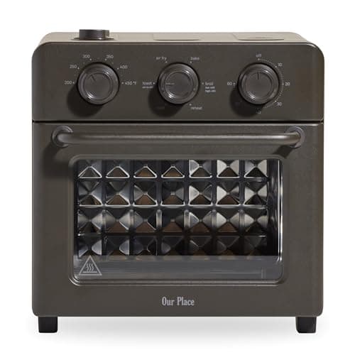 Our Place Wonder Oven | 6-in-1 Stainless Steel Air Fryer Toaster Oven Combo with Basket, Rack, Pan & Tray | Compact 13 QT Countertop Capacity - Toast, Roast, Bake, Reheat, Broil & Steam | Char