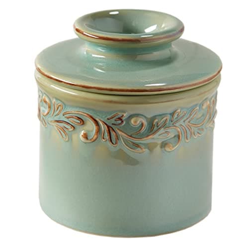 Butter Bell - The Original Butter Bell crock by L Tremain, a Countertop French Ceramic Butter Dish Keeper for Spreadable Butter, Antique Collection, Sea Spray