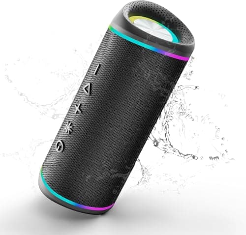 IHE Bluetooth Speaker with HD Sound, Portable Wireless, IPX5 Waterproof, Up to 20H Playtime, TWS Pairing, Bluetooth 5.3, for Home, Party, Beach, Outdoor, Electronic Gadgets, Birthday Gift (Black)