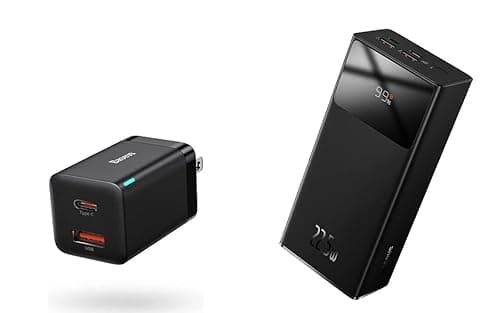 Baseus 30000mAh Portable Charger 22.5W Power Bank & 30W Dual Port USB C PD Charger Block
