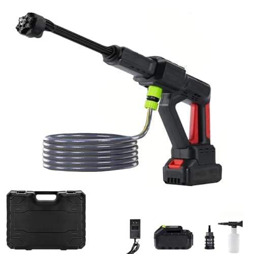 Cordless Pressure Washer 1060 PSI, 3 Speeds Ajustable Electric Power Washer, 6-in-1 Nozzle Portable 4.0 Ah Battery Operated High Pressure Cleaner for Car Garden Floor Swimming Pool Power Washers