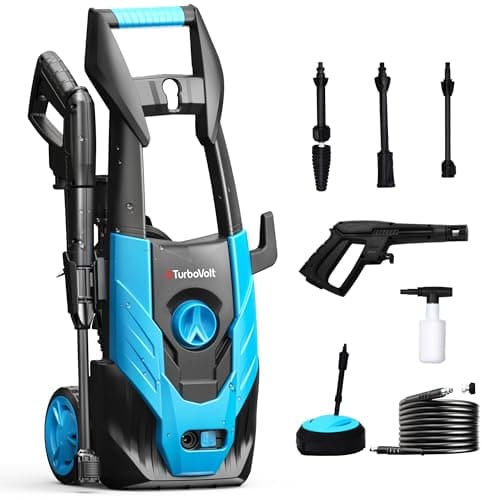Electric Power Washer, 1600PSI Max 1.71 GPM Pressure Washer with Adjustable 360° Rotating Pressure Nozzle, Foam Cannon and Surface Cleaner Attachment for Car Washing, Fence Cleaning, Patio Garden