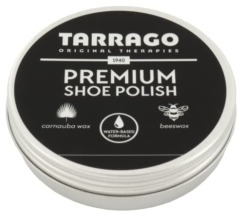 Tarrago Premium Shoe Polish | Highly-Pigmented, Water-Based, Natural Wax Polish | 1,83 Fl.Oz.| 18 Black