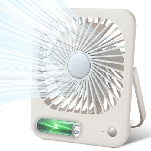BEYOND BREEZE Desk Fan Battery Operated, Portable Rechargeable Personal Travel Mini Fan, 180°Tilt Folding with 3 Speeds for Home, Office, Camping and Outdoor Use