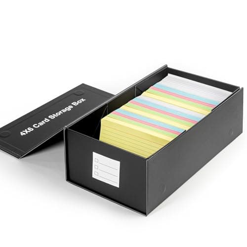 CollectHall 4x6 Index Card Holder Storage Box, Index Card Holder Organizer, 4x6 Recipe Card Box- 1 Pack