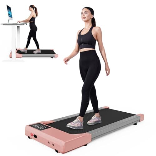 DeerRun Under Desk Walking Pad Treadmill for Home & Office, 6% Manual Incline, 0.6–3.8 MPH Walking Speed, 300 lb Capacity, App & Remote Control