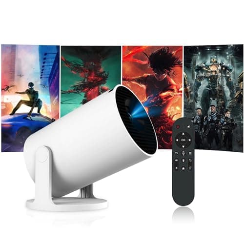 Mini Projector Portable Projector, Smart Projector Auto Horizontal Correction, Native 1080P Brightness 200 ANSI, Outdoor Movie Projector Compatible with Phone, Wi-Fi 6 BT5.2 Android 11