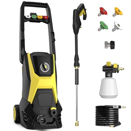 Pressure Washer - 4800PSI 3.2GPM Max Electric Power Washer with 20FT Hose and 35FT Cord, 500ML Foam Cannon 4 Nozzles Power Washer Electric Powered for Car, Driveway, Patio