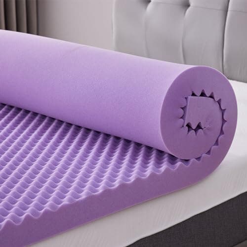 SINWEEK 1.5 Inch Egg Crate Memory Foam Mattress Topper Queen Size, Soft Mattress Pad for Back Pain Relief, Bed Topper, CertiPUR-US Certified