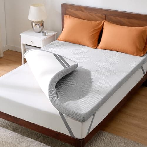 Bedsure King Size Mattress Topper, 3 Inch Gel Memory Foam King Mattress Topper for Pressure Relief, Non-Slip Design with Removable Cover, Soft & Breathable, Gray