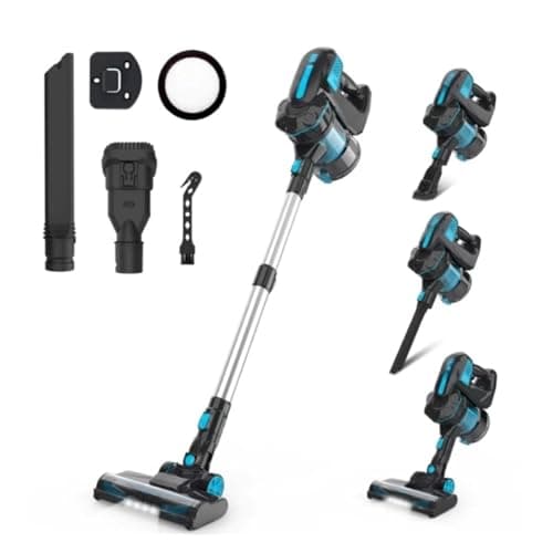 LSTAOCMC INSE V770 Cordless Stick Vacuum Compatible with Cleaner - 20KPa Suction, 45min Runtime, 6-in-1 Handheld Design Compatible with Home Cleaning(V770 Blue)