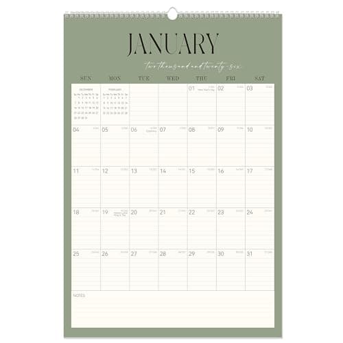 GuassLee Large Wall Calendar 2026-2027,22"x 15" Vertical Jumbo Desktop/Wall Calendar from Jan. 2026 to Jun. 2027,18-Month Hanging Planner with Julian Date for Office Home Organizing
