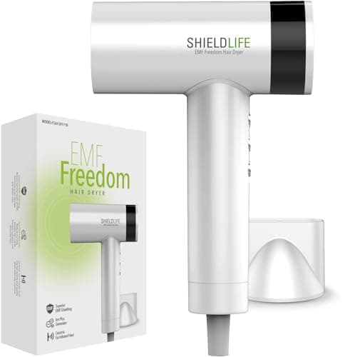 Hair Dryer - 99% Patented EMF Blocking & Negative Ion Technology for Damage Protection - 3 Speeds & 3 Temperature Settings by Shield Life