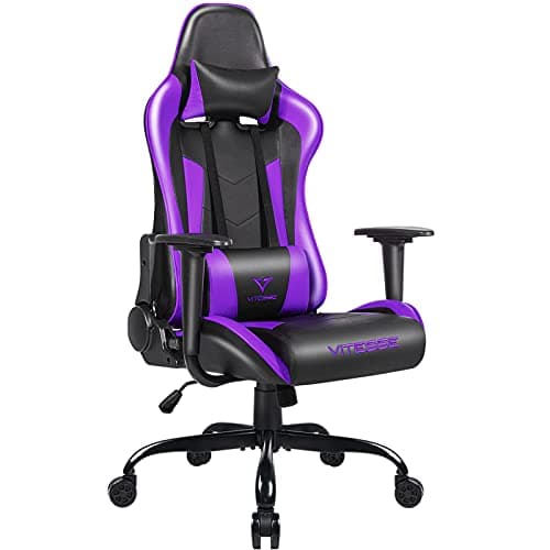 Gaming Chair,High Back Ergonomic Racing Gamer Chair with Lumbar Support and Headrest,Girl Computer Desk Chair with Height Adjustable(Purple)