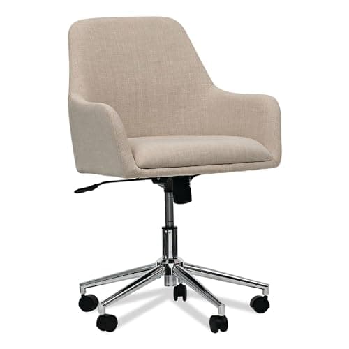 Workspace by Alera Mid-Century Task Chair, Supports Up to 275 lb, 18.9" to 22.24" Seat Height, Cream Seat, Cream Back