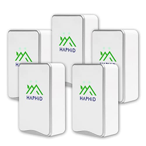 HAPHID Ionizer Air Purifier, Air Ionizer Plug In Ion Generator with Highest Output - Up to 32 Million Anions/Sec, Plug In Odrx & Ion Air Purifier for Purify: Odors, Pets Smell, Etc (5-Pack)