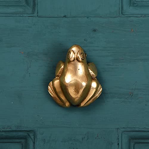 Indian Shelf Brass Frog Door Knocker - Gold Door Decorations - Victorian Style Door Ring Bell - 5.58 Cm