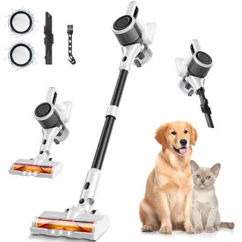 BSNAW Cordless Vacuum Cleaner for Home, Lightweight Stick Vacuum with 45Mins, Powerful Suction, Anti-Tangle, Rechargeable Cordless Vacuum for Hardwood Floor Carpet Pet Hair, W-N5