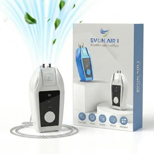 Portable Air Purifier for Travel with 50M Ions/cm³ | Mini Wearable Necklace Ionizer, Filterless, No Maintenance | Personal Air Purifier Small, 500mAh Rechargeable, 75H Runtime, CE ROHS FCC Certified