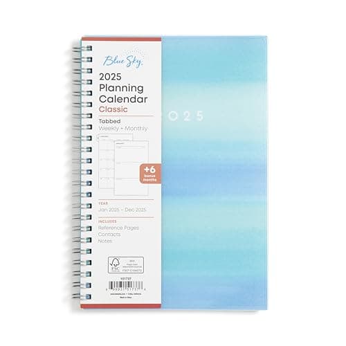 Blue Sky 2025 Weekly and Monthly Planner Calendar, January 2025 - December 2025, 5" x 8", Flexible Frosted Cover, Laminated Tabs, Durable Wirebound, Chloe