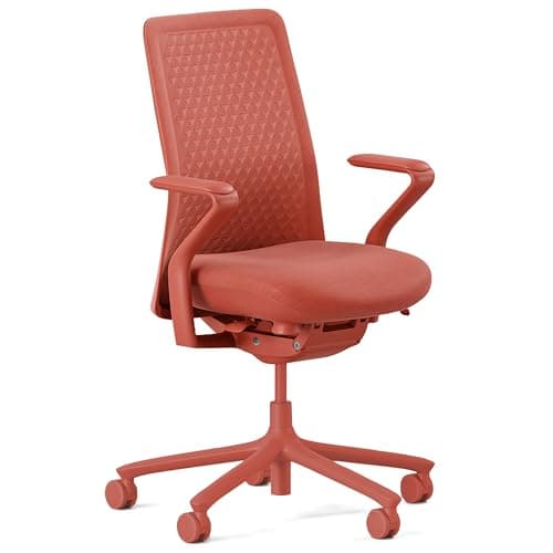 Branch Verve Chair - High Performance Executive Office Chair with Contoured Back and Adjustable Lumbar Support - High Density Foam Cushion and 3D Knit Back - Fits 5' to 6', Up to 275 lbs, Coral