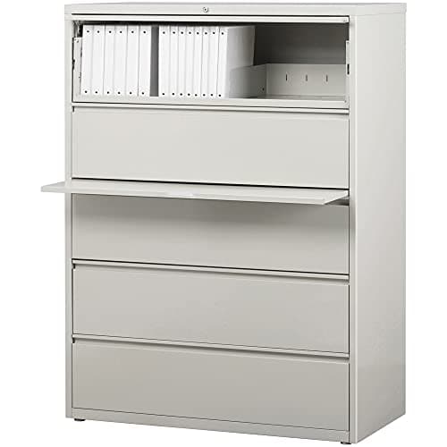Lorell 5-Drawer Lateral File, 42 by 18-5/8 by 67-11/16-Inch, Gray