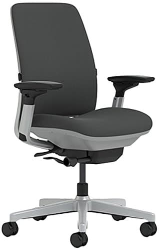 Steelcase Amia Chair with Platinum Base & Hard Floor Casters, Graphite -