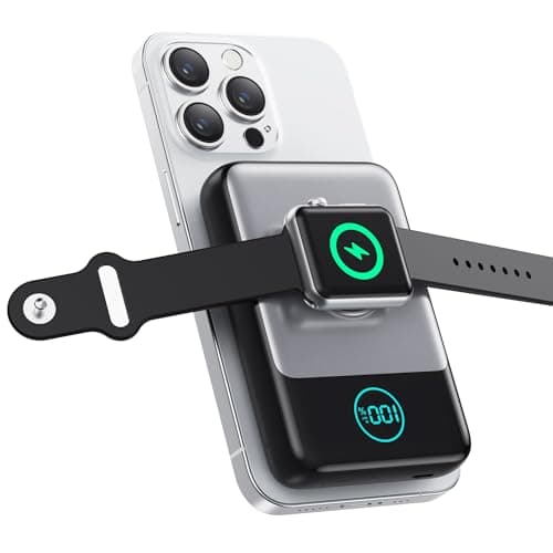 Magnetic Portable Charger for iPhone, 10800mAh Qi2 15W Wireless Power Bank with iWatch Charger,30W PD Fast Charging USB-C Travel Essentials Battery Pack for Magsafe,iPhone 17/16/15/14/13, Apple Watch