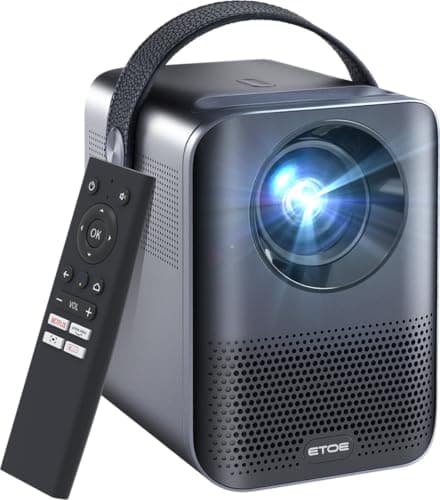 ETOE Smart Projector 1080P with Android TV 10.0, Netflix-Certified, 5G WiFi Bluetooth, Wireless Chromecast, Movie Projector Compatible with iOS/Android/HDMI/Fire TV stick - D2 Pro