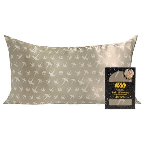 Kitsch x Star Wars Rebel Alliance Satin Pillowcase with Zipper for Hair & Skin - Softer Than Silk Pillow Cases, Smooth Cooling Satin Pillow Case, Wrinkle-Free King Size Satin Pillow Case (19x36)