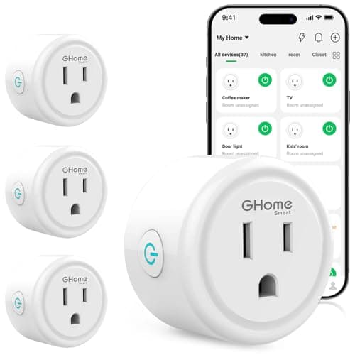 GHome Smart Plug, WiFi Smart Plugs Work with Alexa and Google Home, Smart Outlet Timer with APP Remote Control, 2.4GHz Wi-Fi Only, No Hub Required, ETL FCC Listed