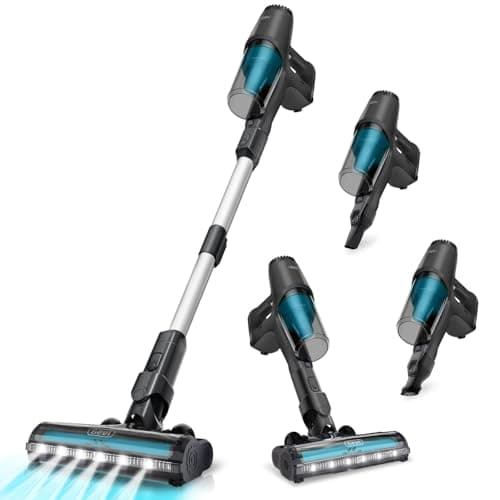 Gevi Cordless Vacuum Cleaner for Home, Stick Vacuum with Hy-HEPA, Ultra Long Battery Life, Powerful Sunction, Deap Clean for Hardwood Floor, Carpet & Pet Hair (Purple)