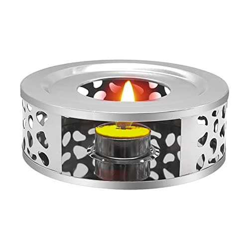 Teapot Warmer, Coffee Warmer, Milk Warmer for Glass Teapot Stainless Steel Teapot and Other Heatproof Dish Warming Use (Stainless Steel Silver)