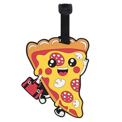 Fun Food Luggage Tags for Travel Suitcase ID Holder (Pizza 2)