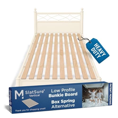 Meliusly SlatSure Full Size Bunkie Board – Heavy Duty Vertical Bed Slats & Foldable Wooden Support Board for Sagging Mattress or Platform Bed Frame, Box Spring Alternative and Replacement