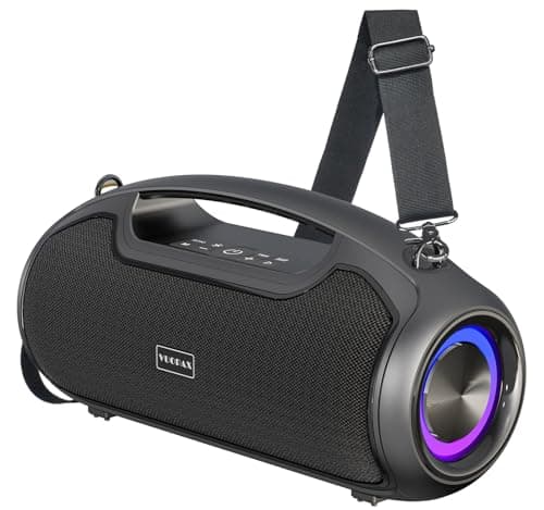 VUOPAX Portable Bluetooth Speakers Wireless Upgrade, 200W Peak Loud Sound/Deep Bass for Party, IP65 Waterproof Outdoor Speaker w/ 2*Subwoofer/2*Tweeter/DSP/Bass Boost/TWS/TF/USB/AUX, 24H Playtime