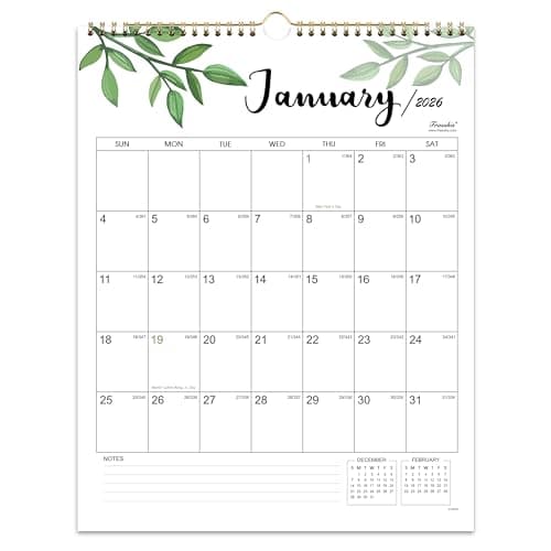 2026 Calendar - Vertical Wall Calendar 2026, Jan. 2026 to DEC. 2026, 14.8'' x 11.5'', Monthly Calendars 2026 with Julian Date, Perfect for Planning