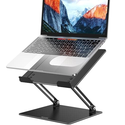 BESIGN LS10 Aluminum Laptop Stand, Ergonomic Adjustable Notebook Tablet Stand, Computer Holder Compatible with Air, Pro, Dell, HP, Lenovo More 10-14" Laptops, Black