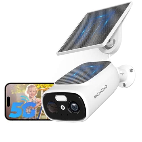 2.4G/5G WiFi Cameras for Home Security with Double Solar Panels, 2K Solar Security Cameras Wireless Outdoor, Color Night Vision, 2-Way Talk, Spotlight, Siren,IP66, Cloud/SD, AI Detection, W/Alexa