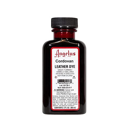 Angelus Leather Dye, 3 oz, Flexible, Permanent Dye for Leather, Dauber Included - Cordovan