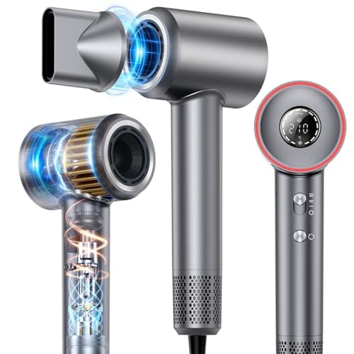 Snugluv Hair Dryer, 160000 RPM High Speed 200 Million Ionic Blow Dryer, Professional Hair Blow Dryer with Diffuser and Nozzle for Home, Travel & Salon Use, 120V